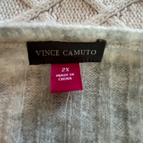 Vince Camuto Women's V-Neck Ribbed Sweater Lightweight Heather Gray - Picture 13 of 16